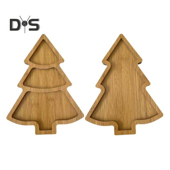 Christmas Tree Shaped Tray Wooden Charcuterie Dessert Boards Steak Dinner Plate Safe Easy To Clean Serving Platter for Parties Events