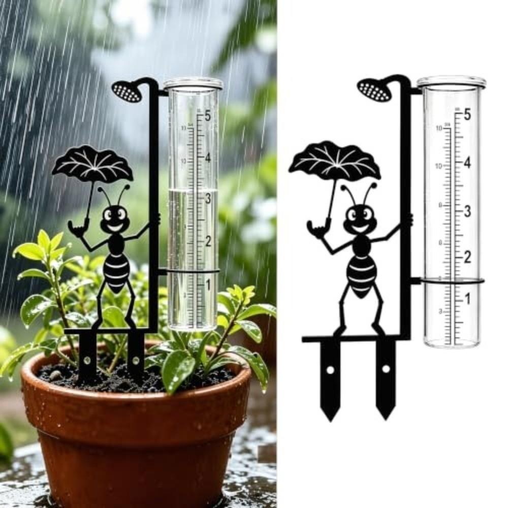 Dual Scale Outdoor Rain Gauge Clear Tube Decorative Rain Gauge New Rainfall Gauge Patio Planter