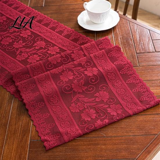 Sheer Fabric Entryway Runners Floral Lace Table Runner, Scalloped Edge Vintage Retro Hollow Out Tablecloths Farmhouse Cover for Dining Wedding