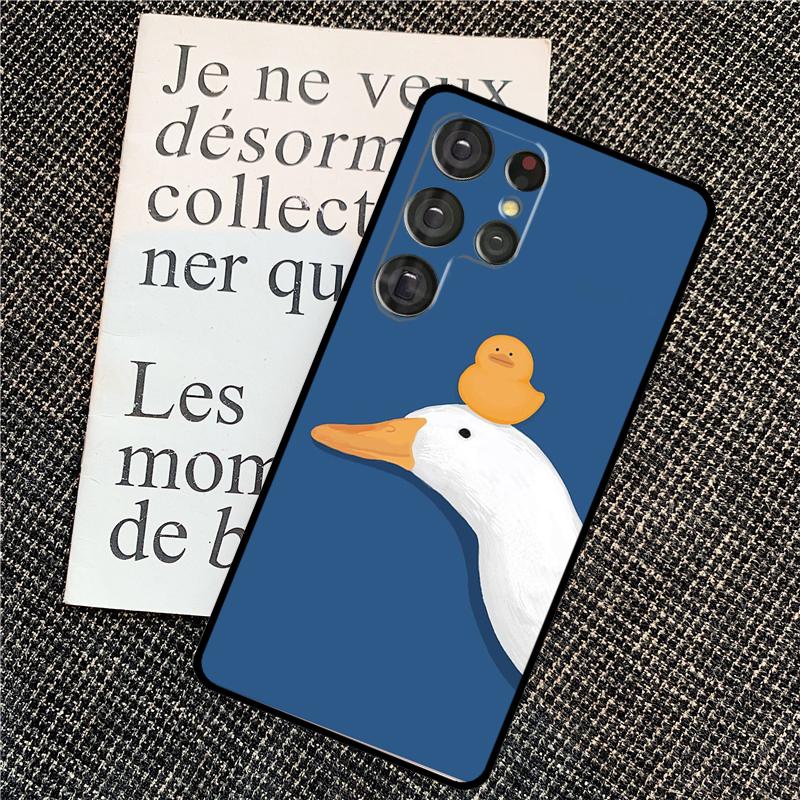 Cartoon Funny Goose Case For Samsung Galaxy S21 S22 S23 S24 Ultra Note 20 Note 10 S8 S9 S10 Plus S20 FE Cover