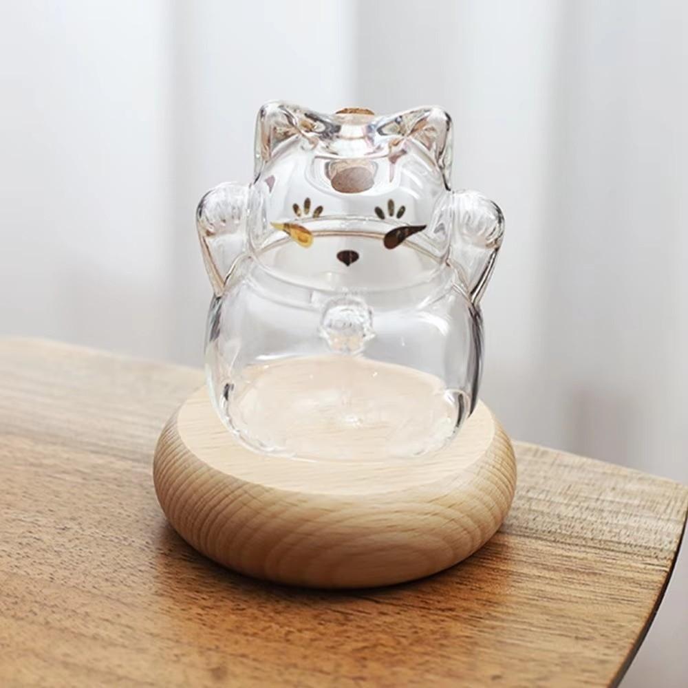 Niedliche Katzenform Sparschwein Glückskatze Kleine Goldbohne Sparschwein Tragbares Glas Münzbank Geschenk