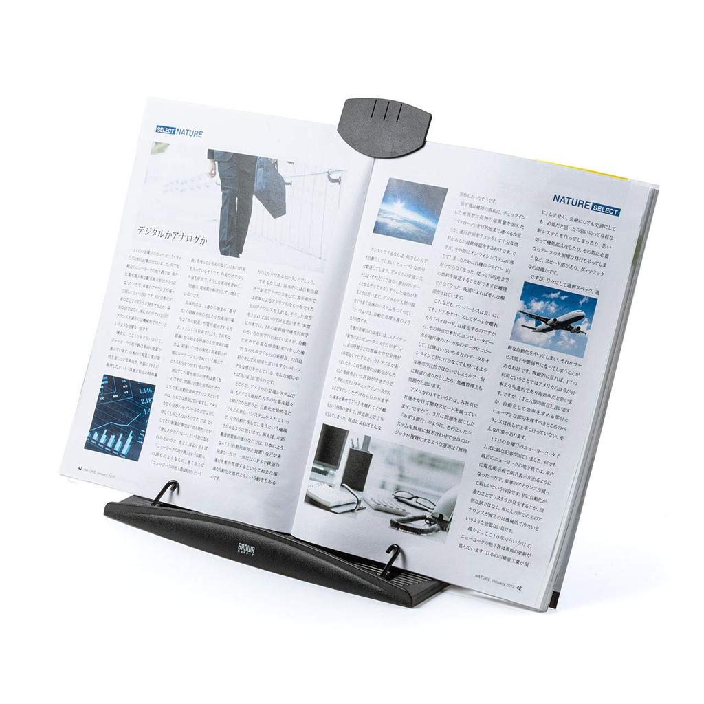 Sanwa Direct Laptop Angle Fits up to Stand/Data Holder, 6-Level Adjustment, 15.6-inch Laptops, 200-DH006BK