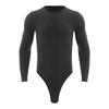 Body cu Mânecă Lungă pentru Bărbați, Piesă Unică, Leotard, Design cu Gât Rotund, Nasturi Presați, Imbrăcăminte Casual la Modă