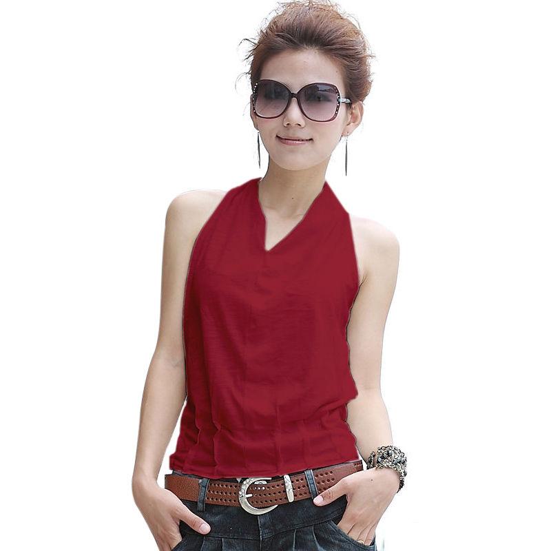 

Сексуальная тонкая майка с v-образным вырезом для женщин, идеально подходит для летних крутых нарядов XXL винный