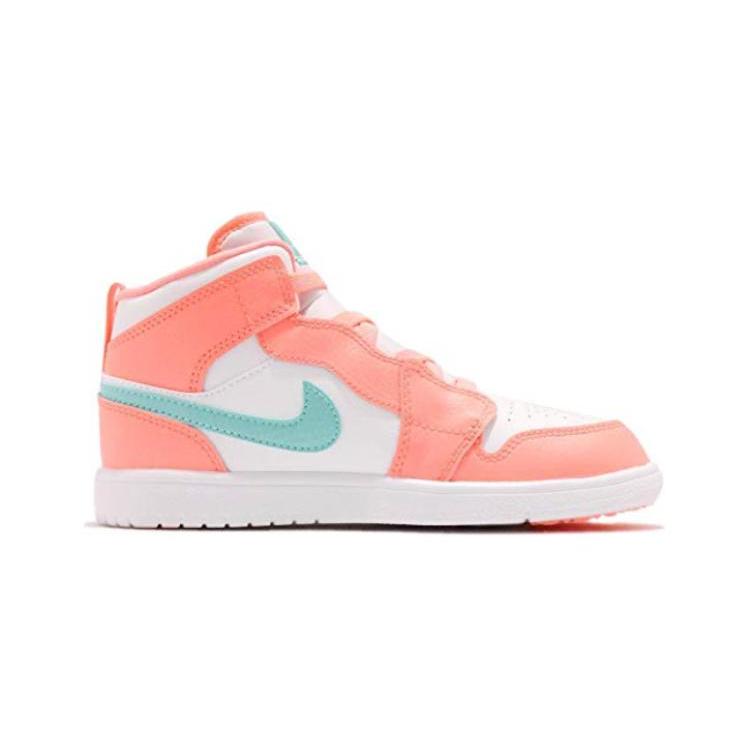 New Jordan Air Jordan 1 Mid Top Kids Lifestyle Shoes White Orange Children Aged 3 7 Years Old AT4612-814