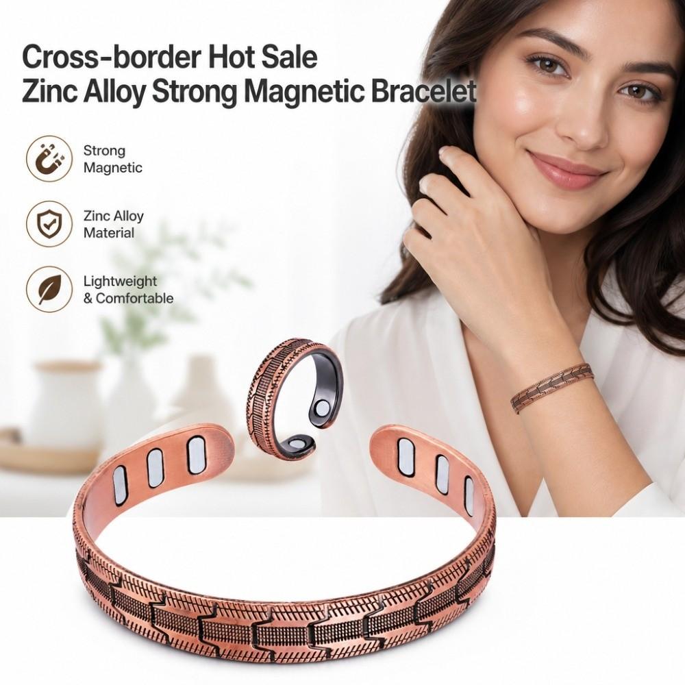 Retro Style Women Men Magnetic Bracelet Wheel-patterned Men Bangle Wristband  Festival Party