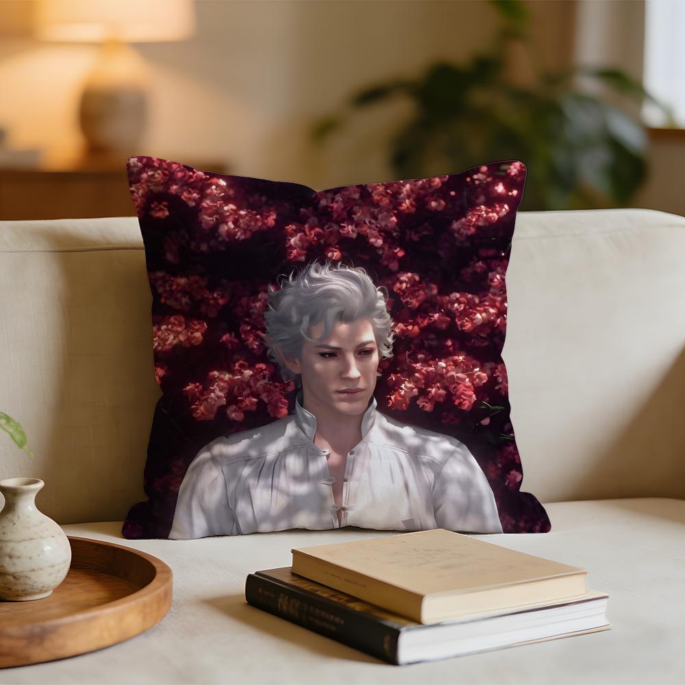 Baldurs Gate 3 Astarion Cushion Cover Short Plush Pillowcase for Bed Sofa Carwashable