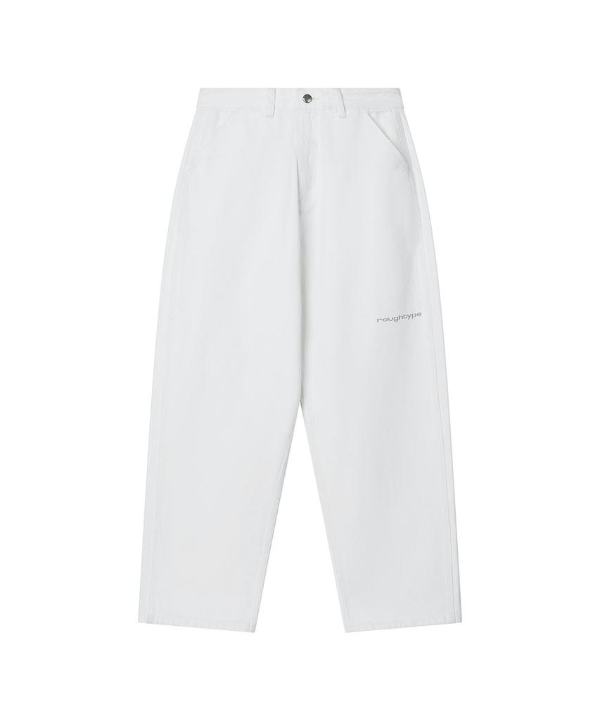 Lotaib Washed Patch Denim - White