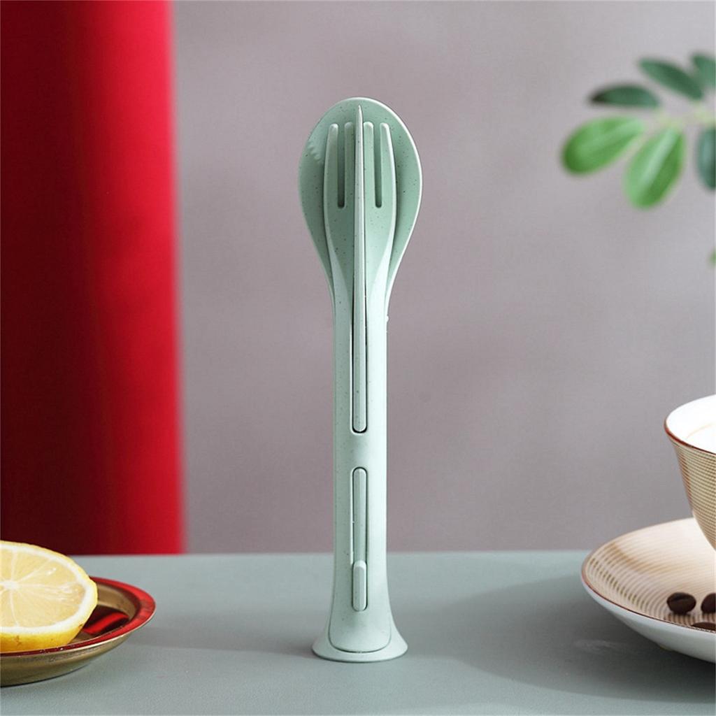 Drei-in-eins-Messer, Gabel, Löffel, tragbares Geschirr, dreiteiliges Geschirr-Set, Geschenk