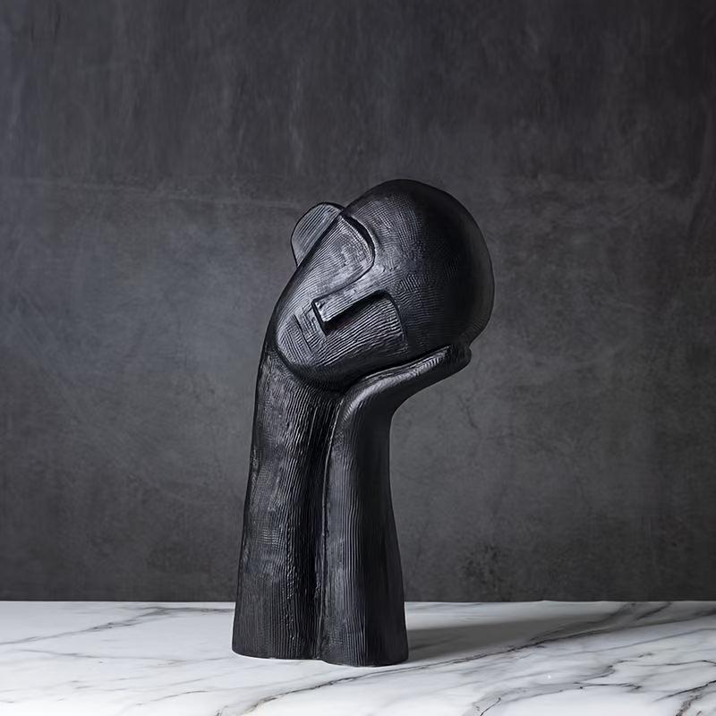 

Soft Decoration Model Room Living Room Designer-Style White Tilted-Head Portrait Sculpture Modern Minimalist Home Desktop Orname чёрный