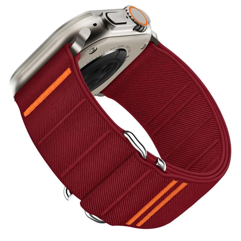 Nylon Loop Strap for Apple Watch Band 49mm 46mm 42mm 45mm 44mm Sport Bracelet for IWatch Series Ultra 2 10 9 8 7 SE 6 5 4 Correa