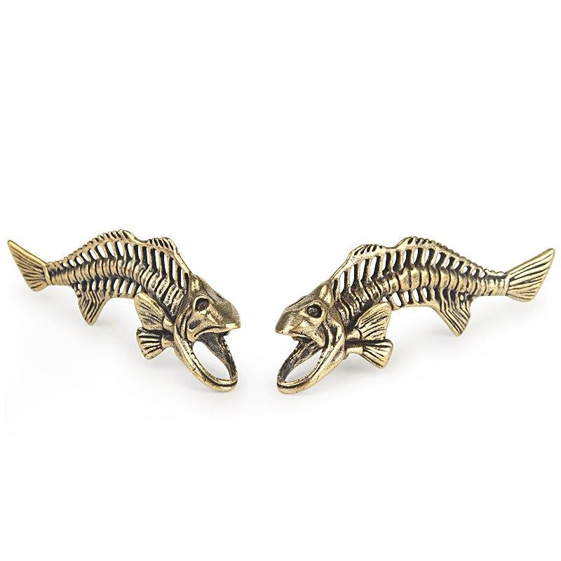 Breloc Vintage din Alamă Os de Pește DIY Paracord Cheie Auto Pandantiv Coardă Accesorii Inel de Chei Agățat