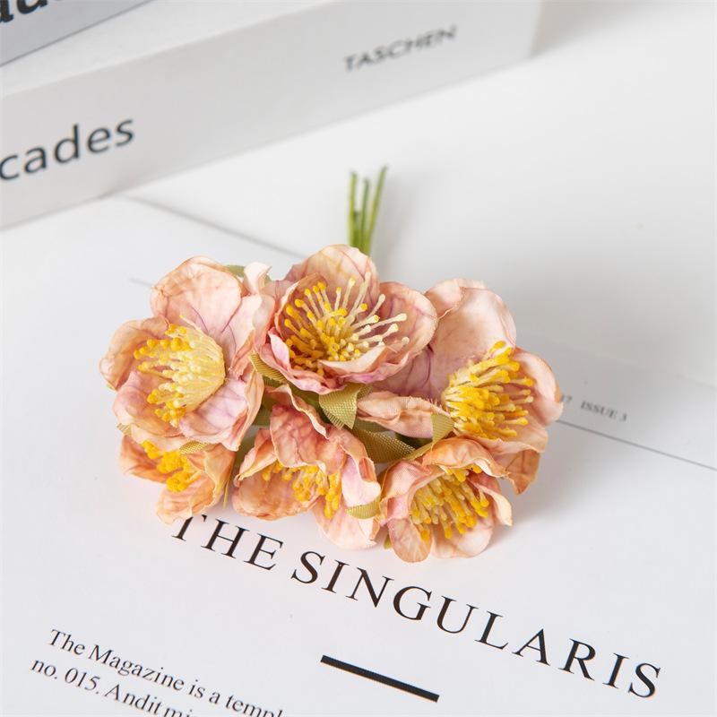 Peony Silk Flowers Simulation Small Tea Flowers Fake Flowers DIY Flower Ball Handmade Wreath Decoration Small Bouquets Shooting Props Fake Flowers