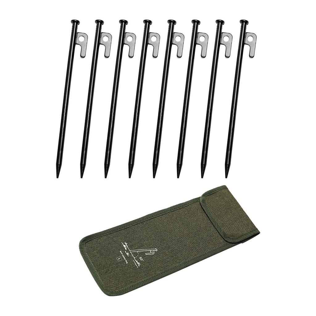 8Pcs Tent Stakes Ground Pegs Heavy Duty Steel Metal for Trip Picnic Camping
