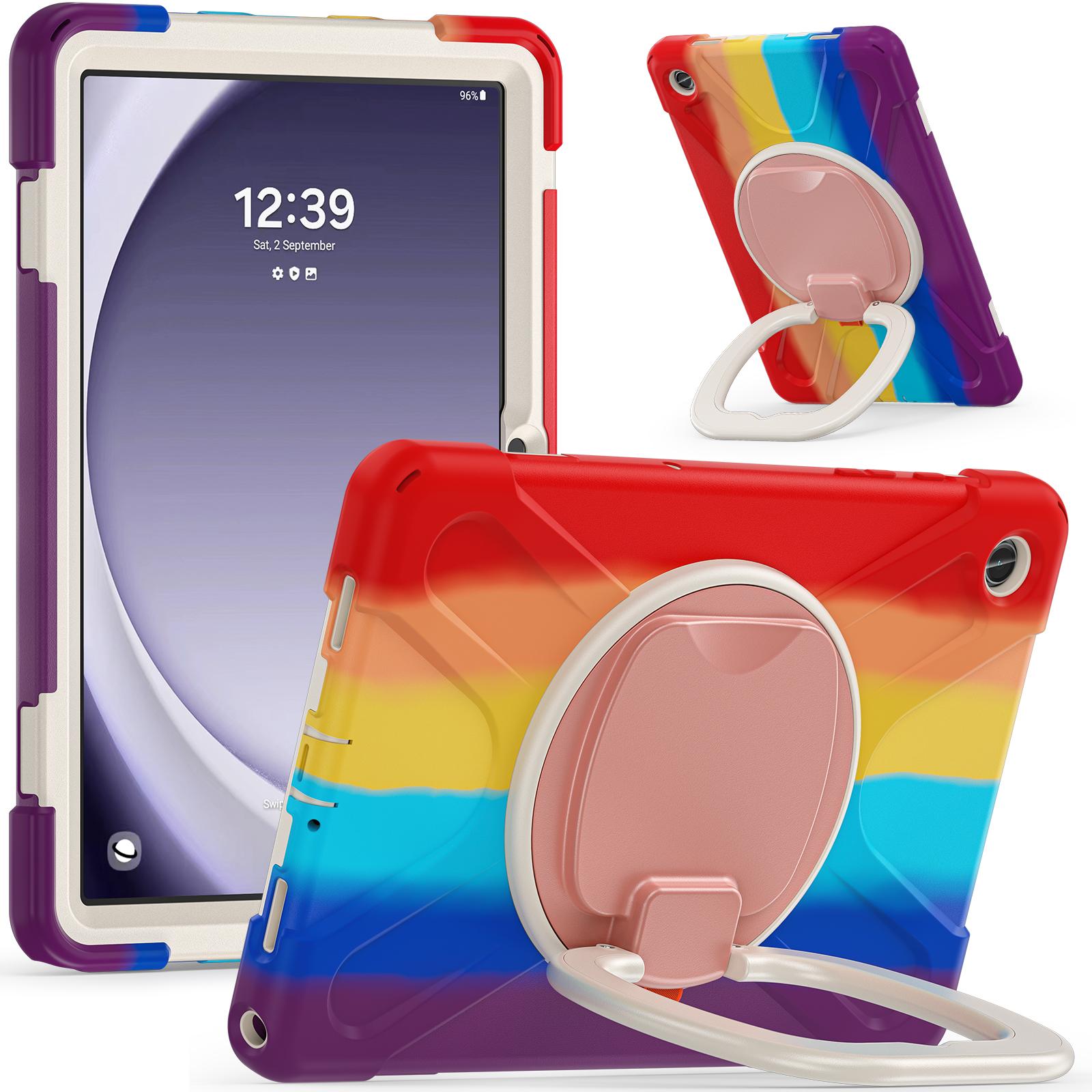 Pour Samsung Galaxy Tab A9 Plus S9 FE S8 S7 S6 Lite Coque de Tablette Complète Anti-Choc avec Anneau de Poignée Rotatif et Support S9FE 11 inch 2023