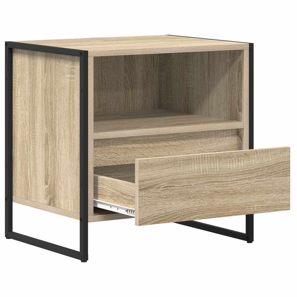 Nightstand Set of 2 Sonoma 50 X 39.5 X 50 Cm Particleboard