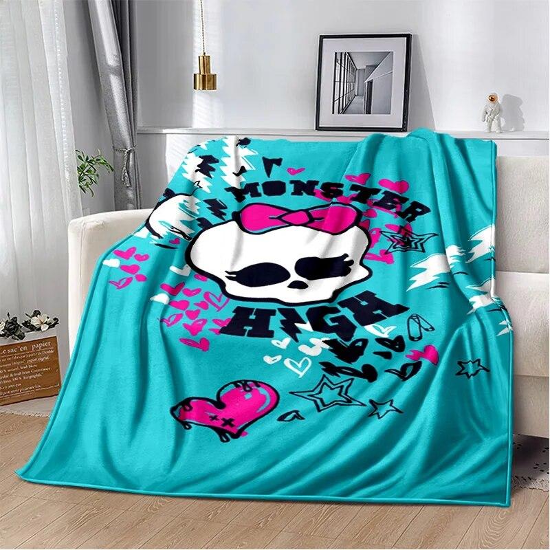 3D Monster High Anime Cartoon Blanket,Soft Throw Blanket for Home Bedroom Bed Sofa Picnic Travel Office Rest Cover Blanket Kids
