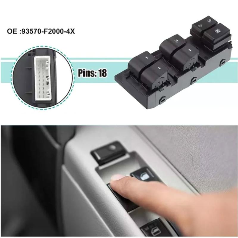 High Reliability Electric Window Switch Glass Lift Button Regulator Front Left Driver Side for 93570-F20004X 93570-F2000