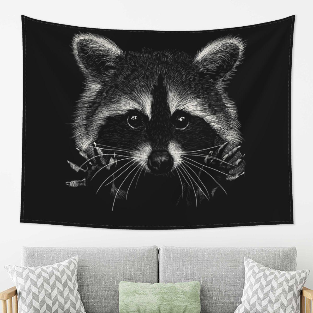

Racoon Tapestry Decoration Art Aesthetic Tapestries for Living Room Bedroom Home Wall Cloth Wall Hanging 74x94cm(29x37in)