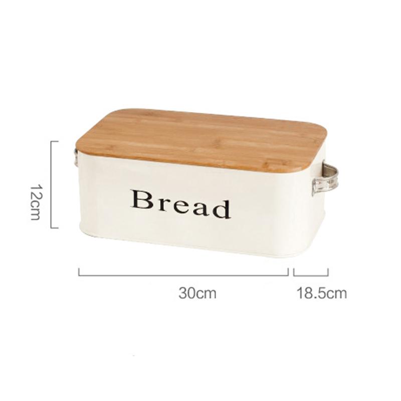 Übergroße französische Bambusabdeckung Binaurale Brotdose Groß Klein Lagerung Rechteckiger verzinkter Eisenbehälter Organizer