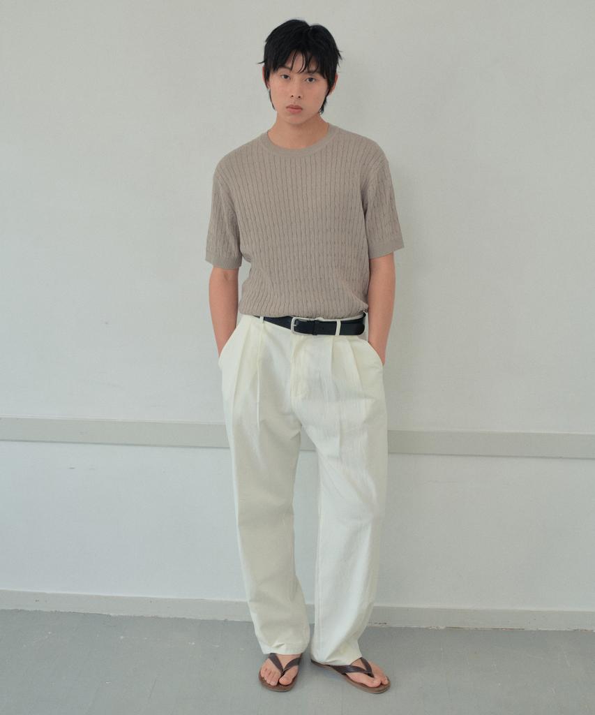 Wednesday Oasis Washable Cable Crop Half Knit_Beige(Wc26Kn84)