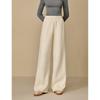 INMAN Women's Casual Wool Blend Knitted Wide-Leg Pants
