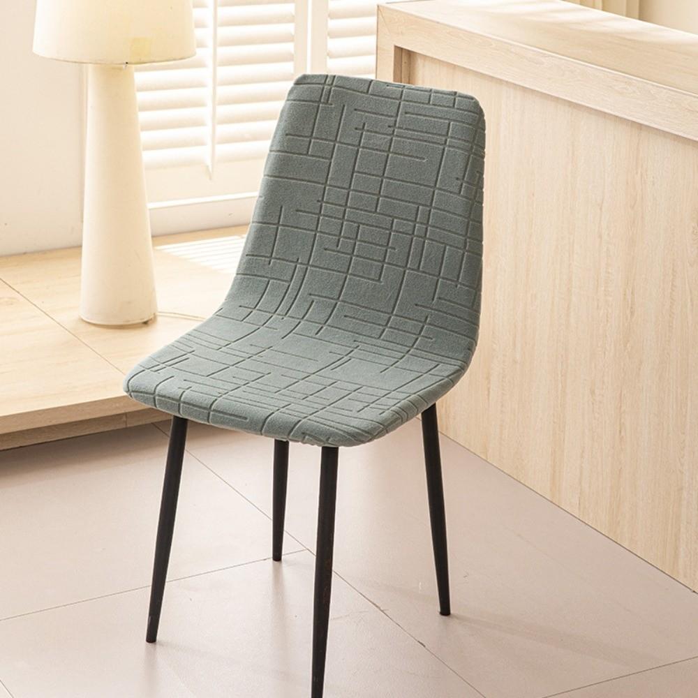 Jacquard Pattern Bar Chair Cover Geometric Texture Shell Chair Slipcover  Dining Room Use