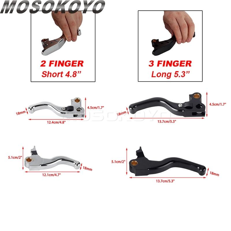3-Finger Kurzer Bremskupplungshebel Schalthebel CNC-Aluminium Bremssteuerung für Harley Sportster 883 1200 XLH XL Custom Roadster