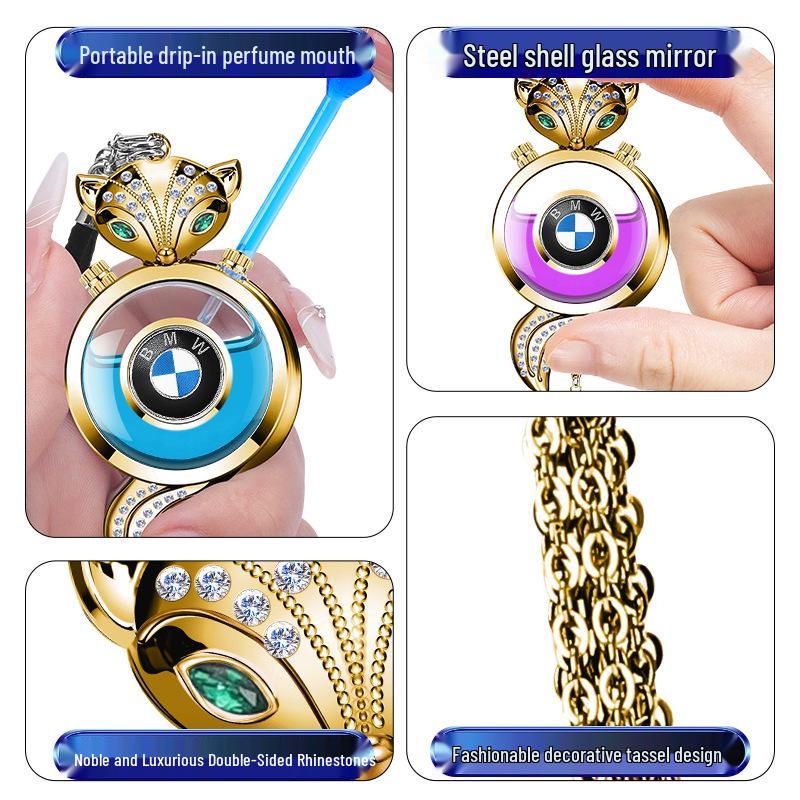 Crystal Rearview Mirror Air Freshener: Long-lasting Fragrance Pendant for Car Interior Decoration