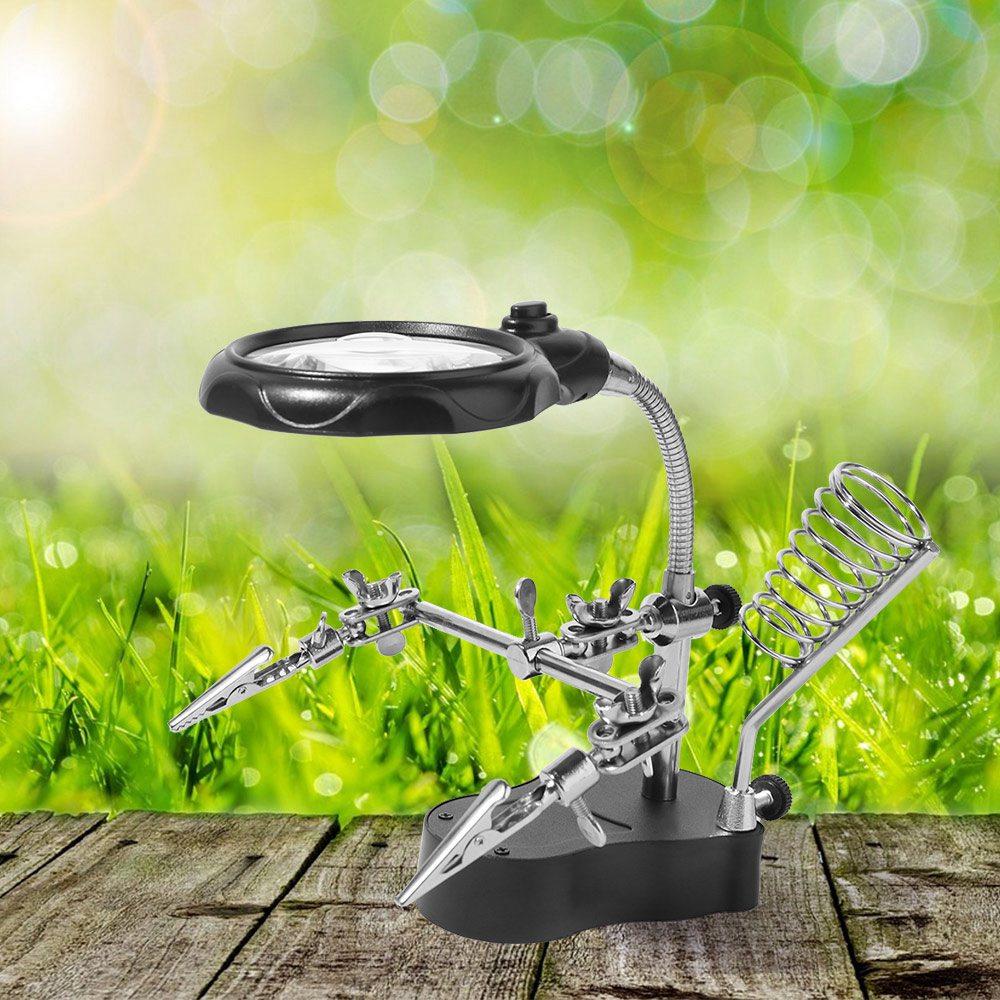 Adjustable Welding LED Magnifier 3.5X 12X Soldering Magnifier Chip Repair Magnifier  Phone Repair