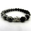 Men's 8mm Lava Stone & Black Gall Stone Beaded Religious Bracelet for Yoga.
