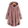 Women's Casual Fashion Button Plush Irregular Solid Color Long Sleeve Jacket
