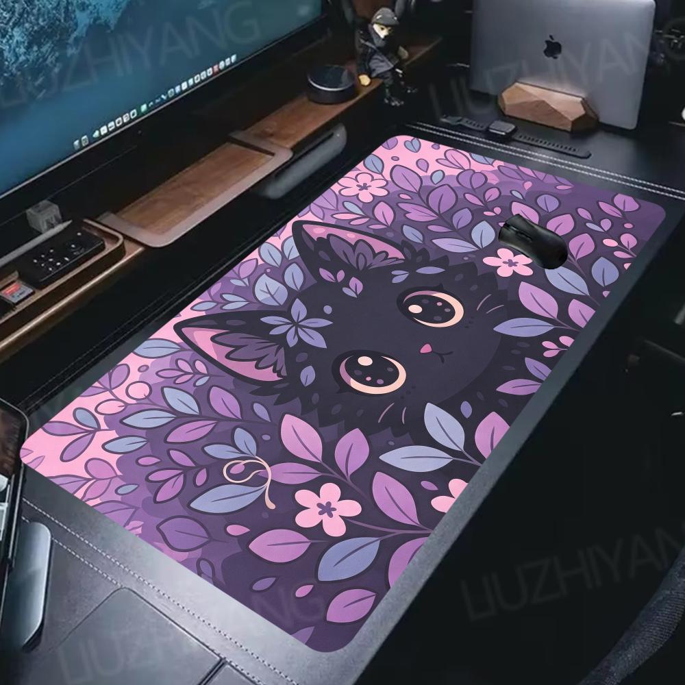 Cute Cat Game Mouse Pad Large Computer Accessories Office Table Mats Rubber Anti-slip Gaming Keyboard Mousepads Long Desk Pads