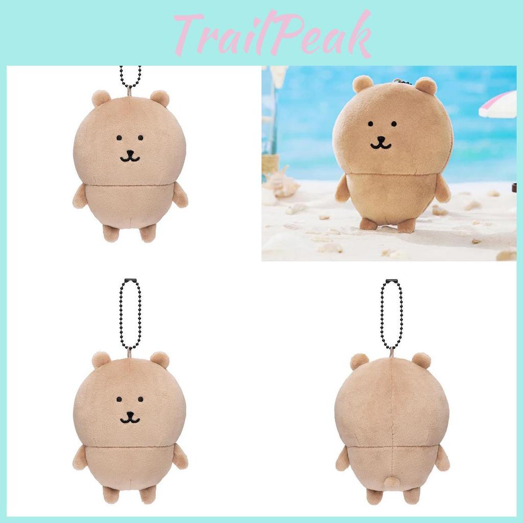 Adorable Black Plush Bear Keychain Cute Cartoon Character Stuffed Toy Gift