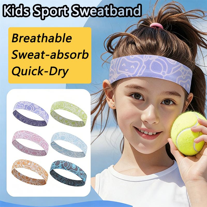 Fascia Sportiva per Bambini Traspirante Assorbi Sudore Antiscivolo Tennis Calcio Fascia per Capelli Ragazzi Ragazze Pallacanestro Asciugatura Rapida Fascia Sudore