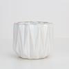 White Ceramic Rhombus Succulent Pot - Modern Retro Mini Vase for Small Plants