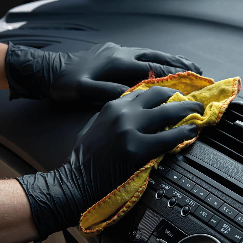 100/50/20PCS Black Nitrile Gloves Disposable Thick Powder Free Cleaning Gloves Textured Kitchen Household Mechanic Tattoo Gloves