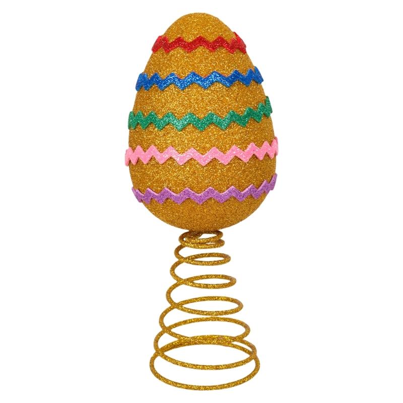 

Sparkling Gold Easters Eggs Tree Toppers Durable Easters Ornament Tree Toppers Adds Festival Charm to Your Holiday Decors