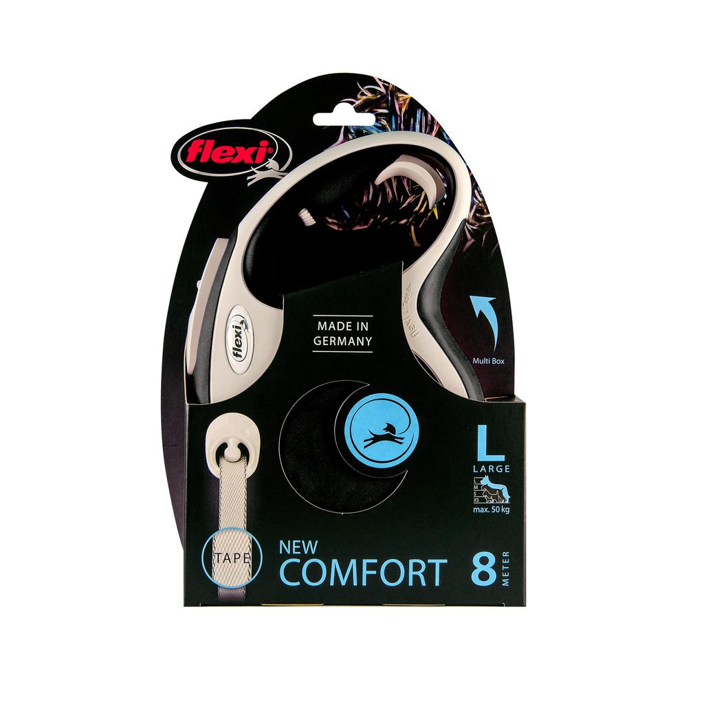 Flexi Neues Komfortband L 8m Schwarz (Unter 50 kg) [Hundeleine]