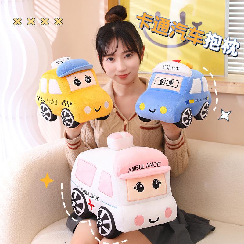 Cartoon Plush Bus Toy Pillow for Kids