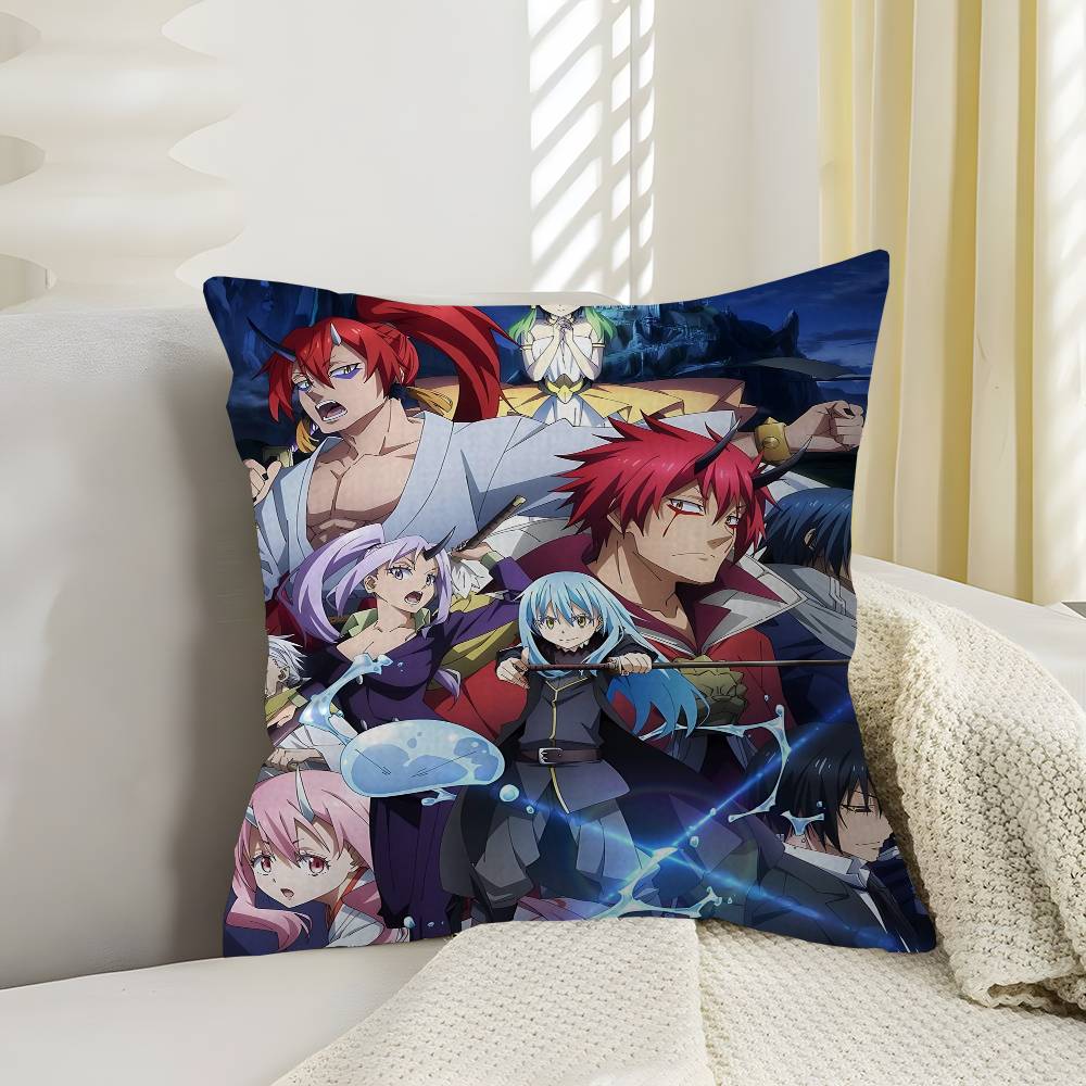 Anime Tensei Shitara Slime Datta Cushion Cover Polyester Sofa Cushions Decorative Throw Pillows Home Decoration Pillowcover