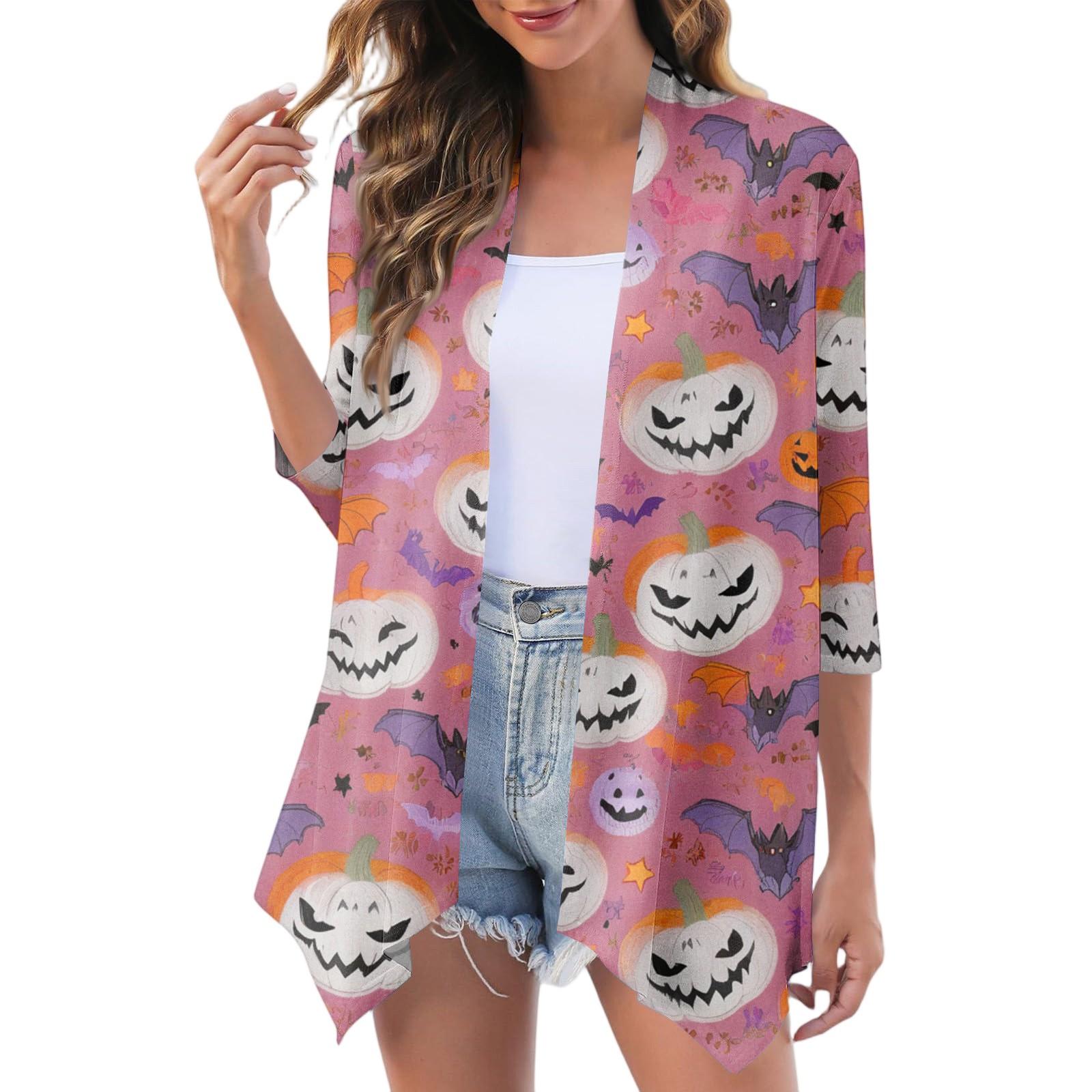 

Женский модный повседневный уютный кардиган-жакет на Хэллоуин XXL