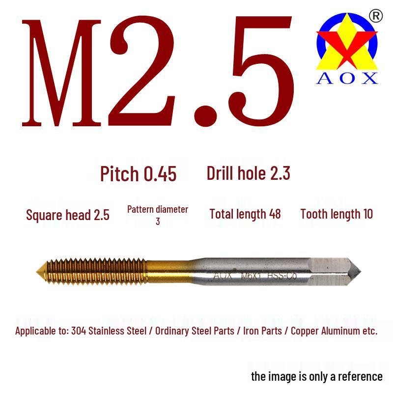 Cobalt Extruded Titanium-Plated TICN Coating Threading Tap M23456810 Chip-Free