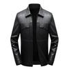 New Men's Leather Jacket Thin Velvet Multi-pocket Multi-color Lapel Middle-aged Leather Jacket Men's Motorcycle Leather Jacket Men's Clothing