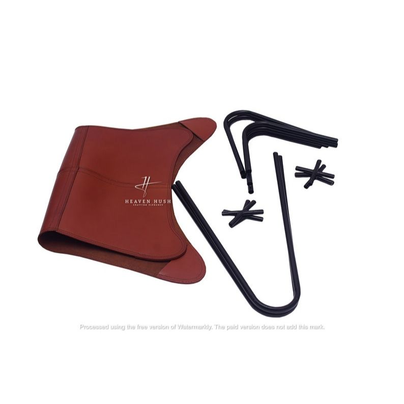 Butterfly Chair-Retro Leather Butterfly Chair with Foldable Iron Base - Vintage Chair for Home Décor, Farmhouse Outdoor Housewarming Gift