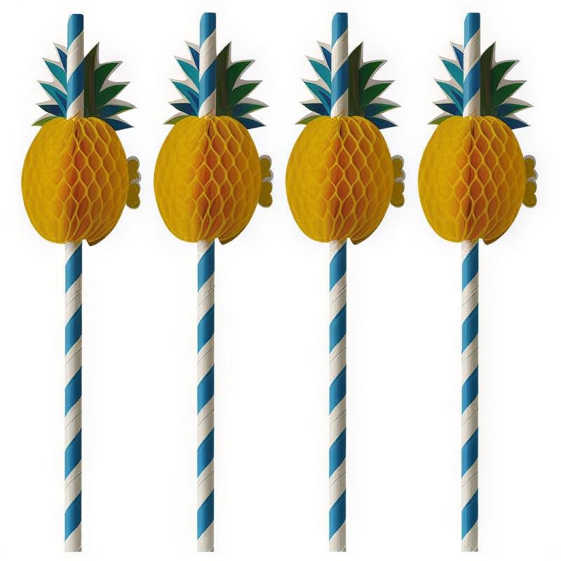 Papierstrohhalme  Ananas  6/200 Mm 50 Stk.