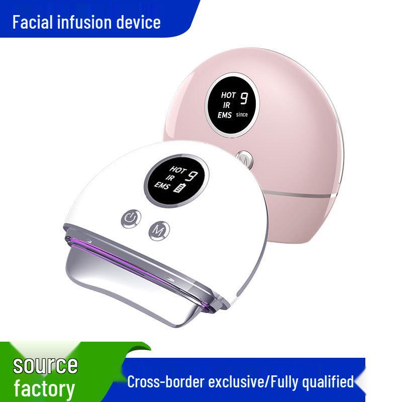 Multifunctional Beauty Instrument: Red/Blue Light Facial & Neck Massager with Gua Sha
