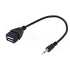 Car AUX to USB Audio Adapter: 3.5mm Male to USB Female OTG Cable for Flash Drive and MP3