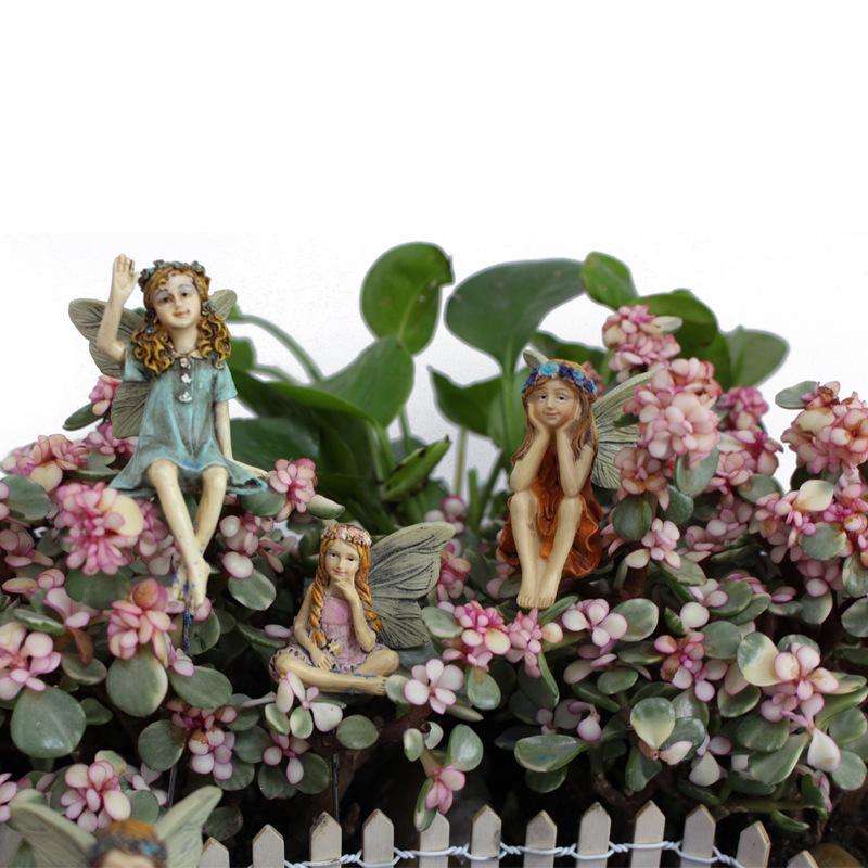 Fairy Garden - 6pcs Miniature Fairies Figurines Accessories for Outdoor Decor LS