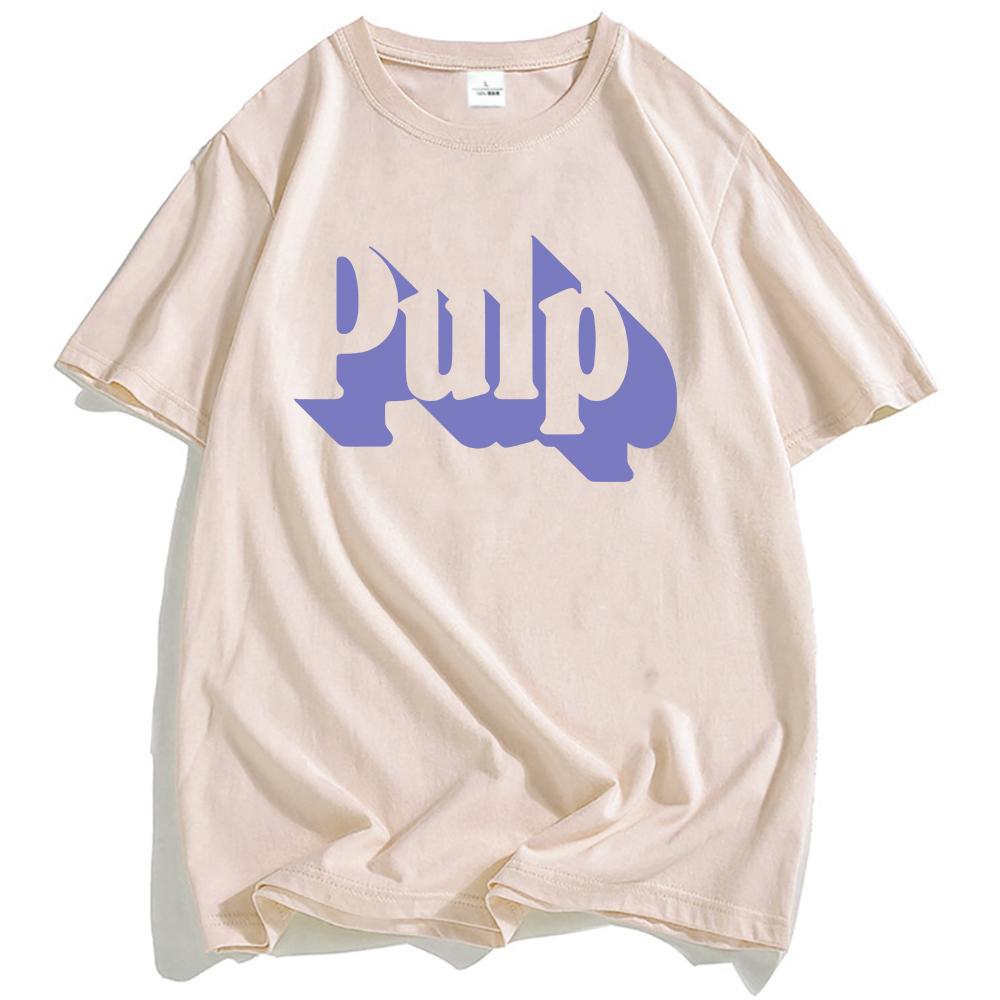 Shadow Logo Ecru T-Shirt Pulp Rock Band Druck T-Shirts Hip Hop Unisex Streetwear Sommer Baumwolle Weich Herren T-Shirt Grafik-Tees